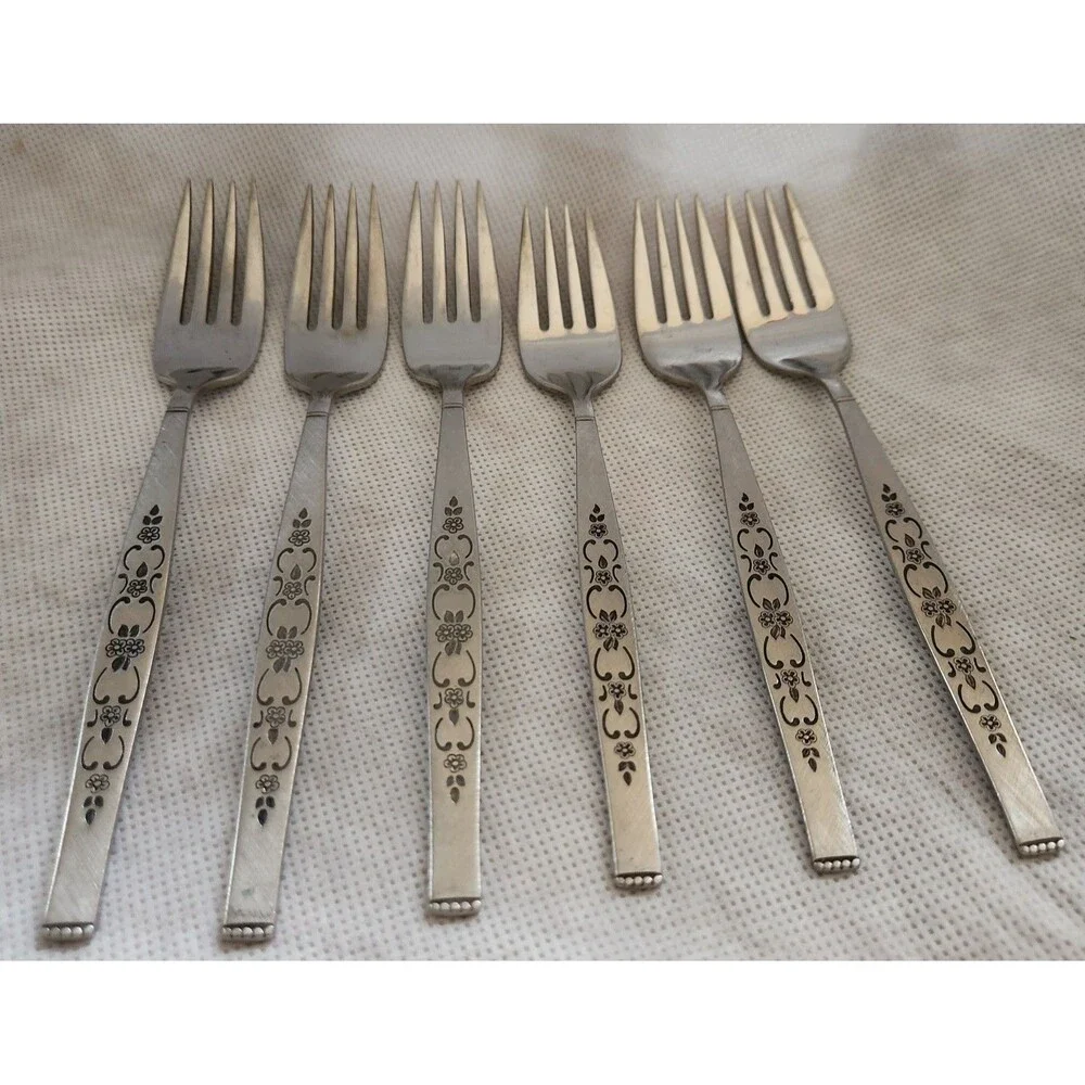 Vintage MCM Oneida SPANADA Flatware Fork Set of 3 Wm. A Rogers Stainless Replace